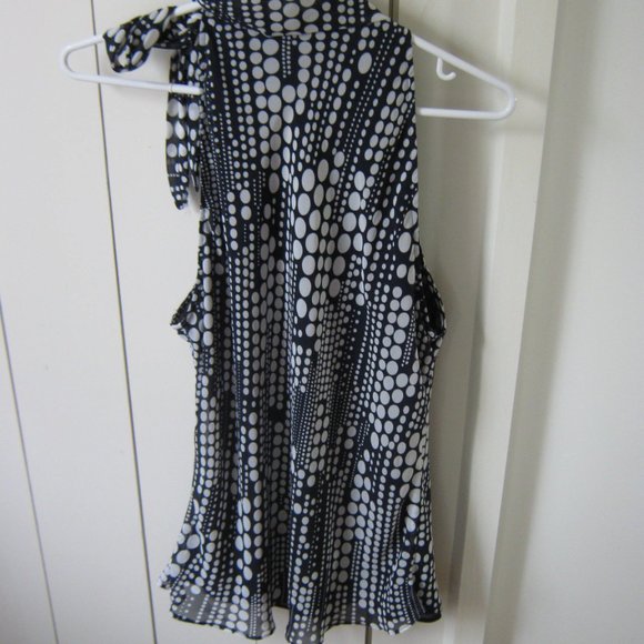 Navy and White Anne Klein Blouse - Picture 4 of 5